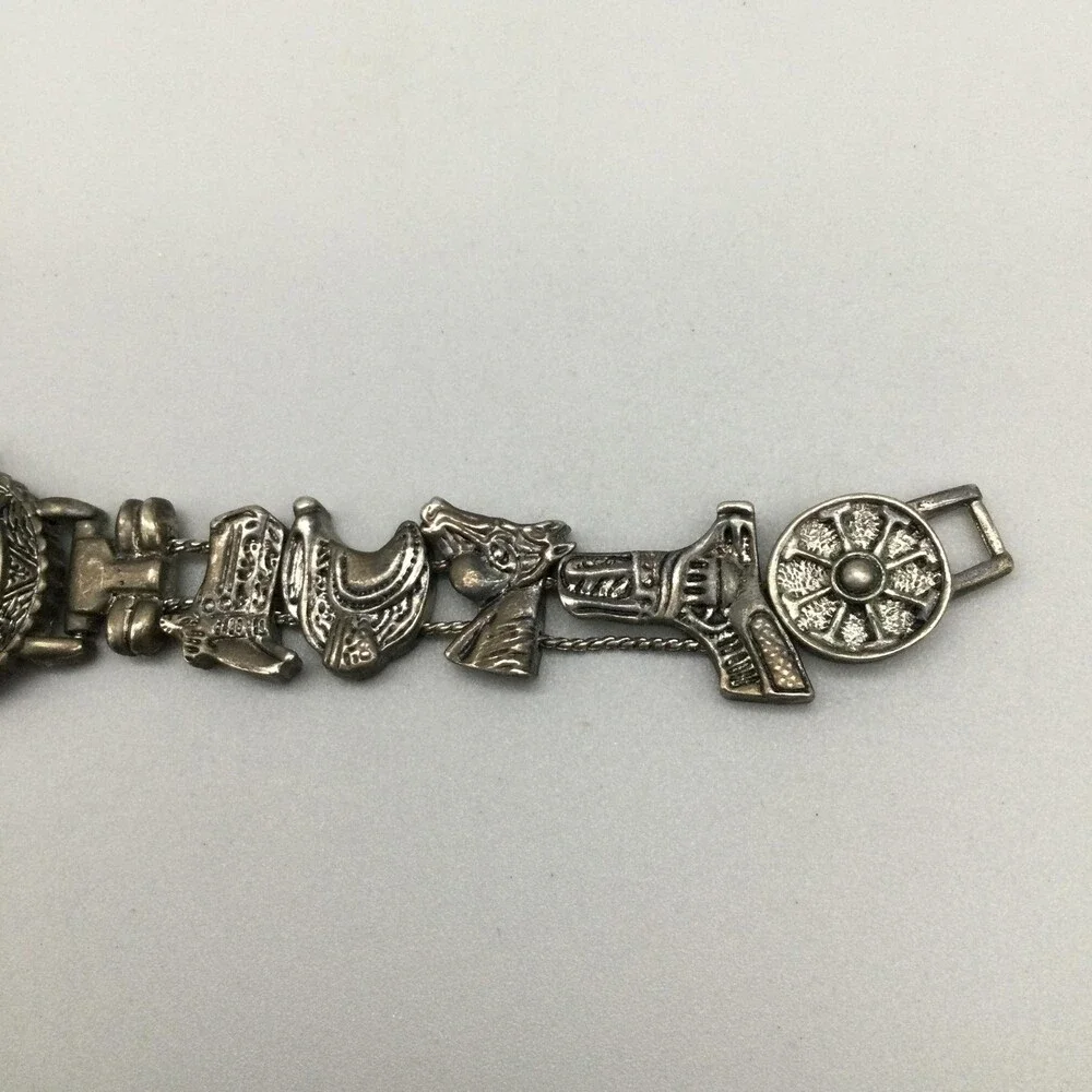 Belmar Womens Watch 21mm Silver Tone Western Slide Charms New Battery 7.5